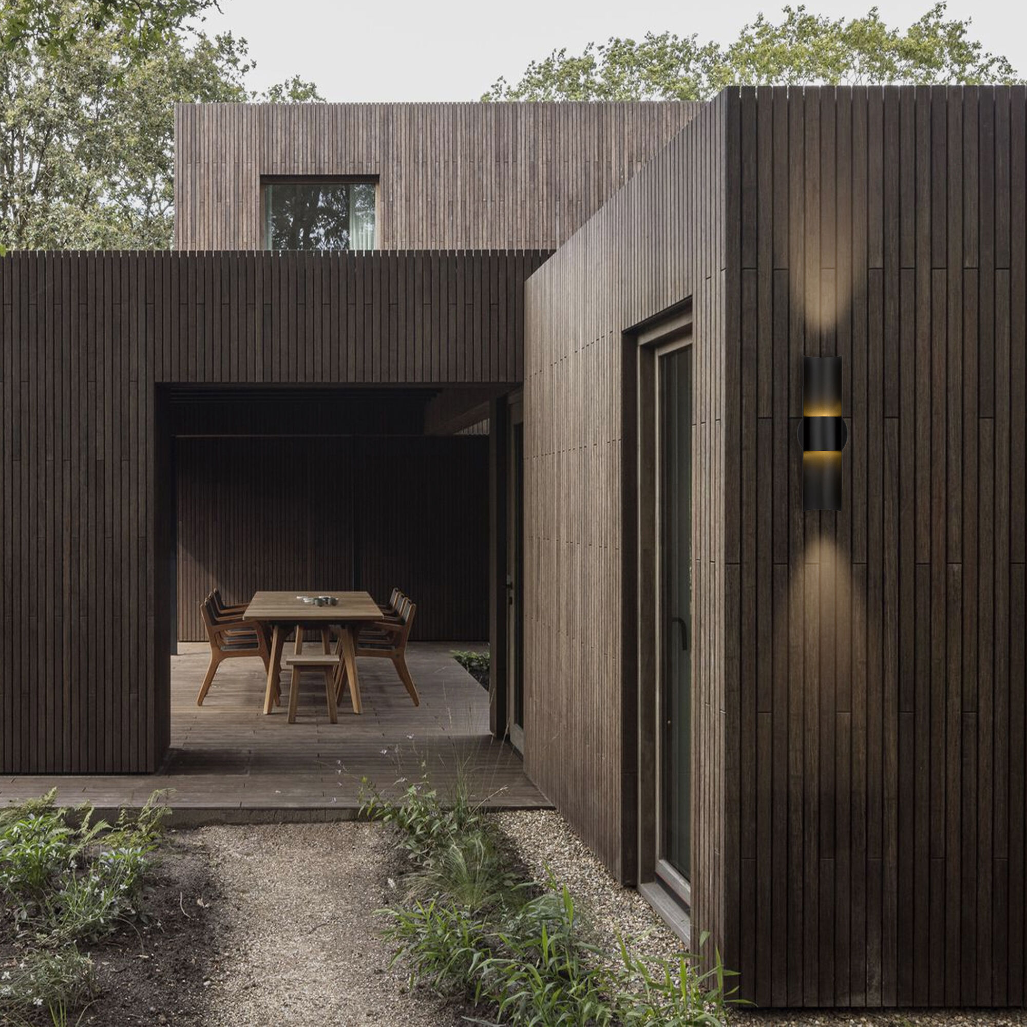 Hugo LED 14 inch Sand Black Outdoor Wall Sconce